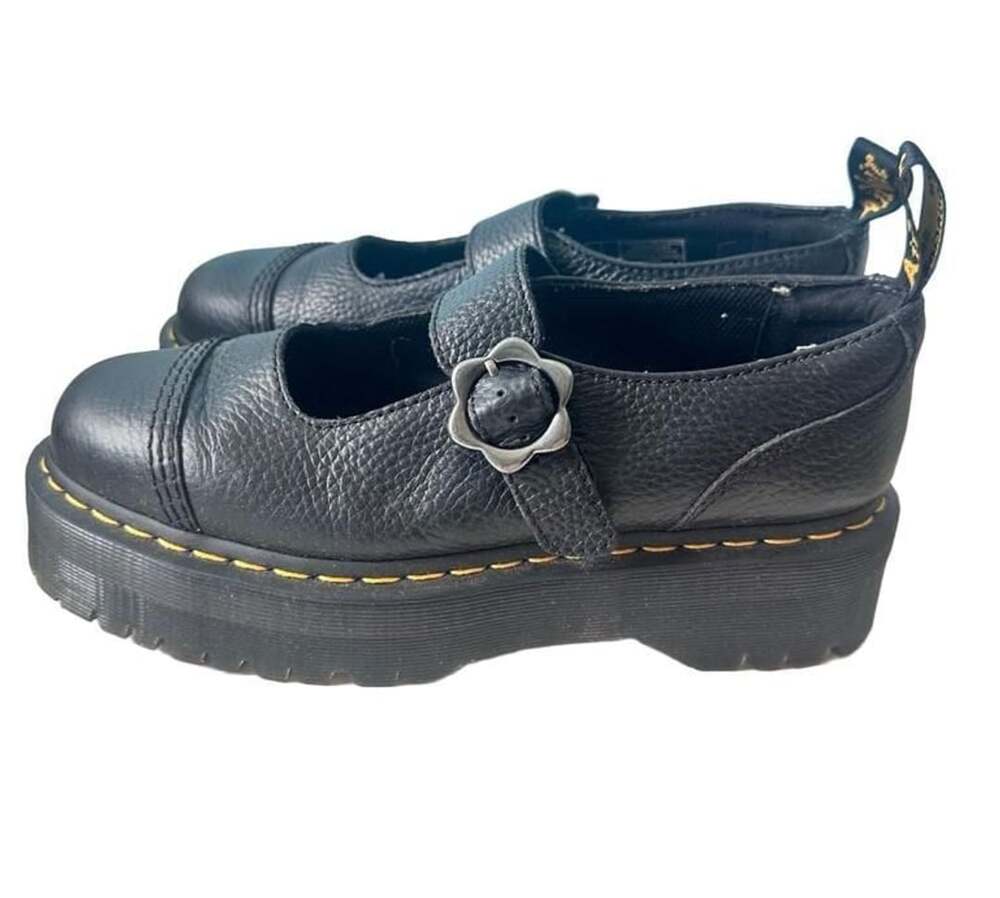 Dr. Martens Addina Flwr Size 10 Us L Mary Jane Platform Shoes Black
